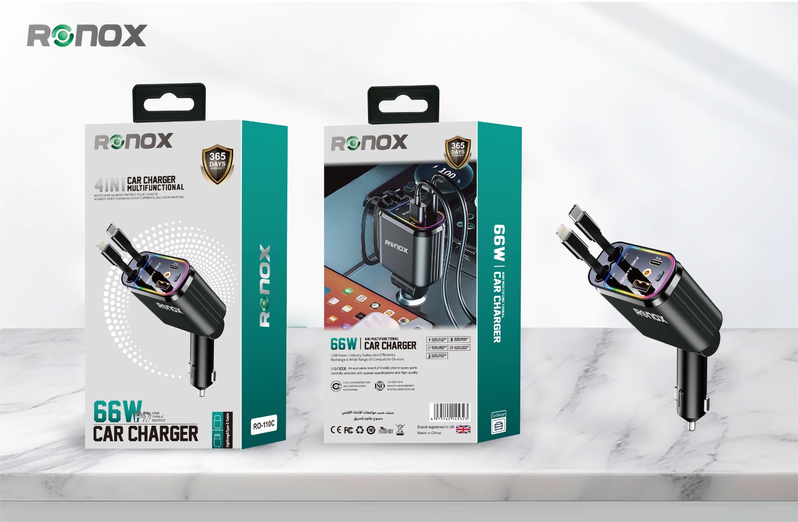 RONOX Car Charger 66W